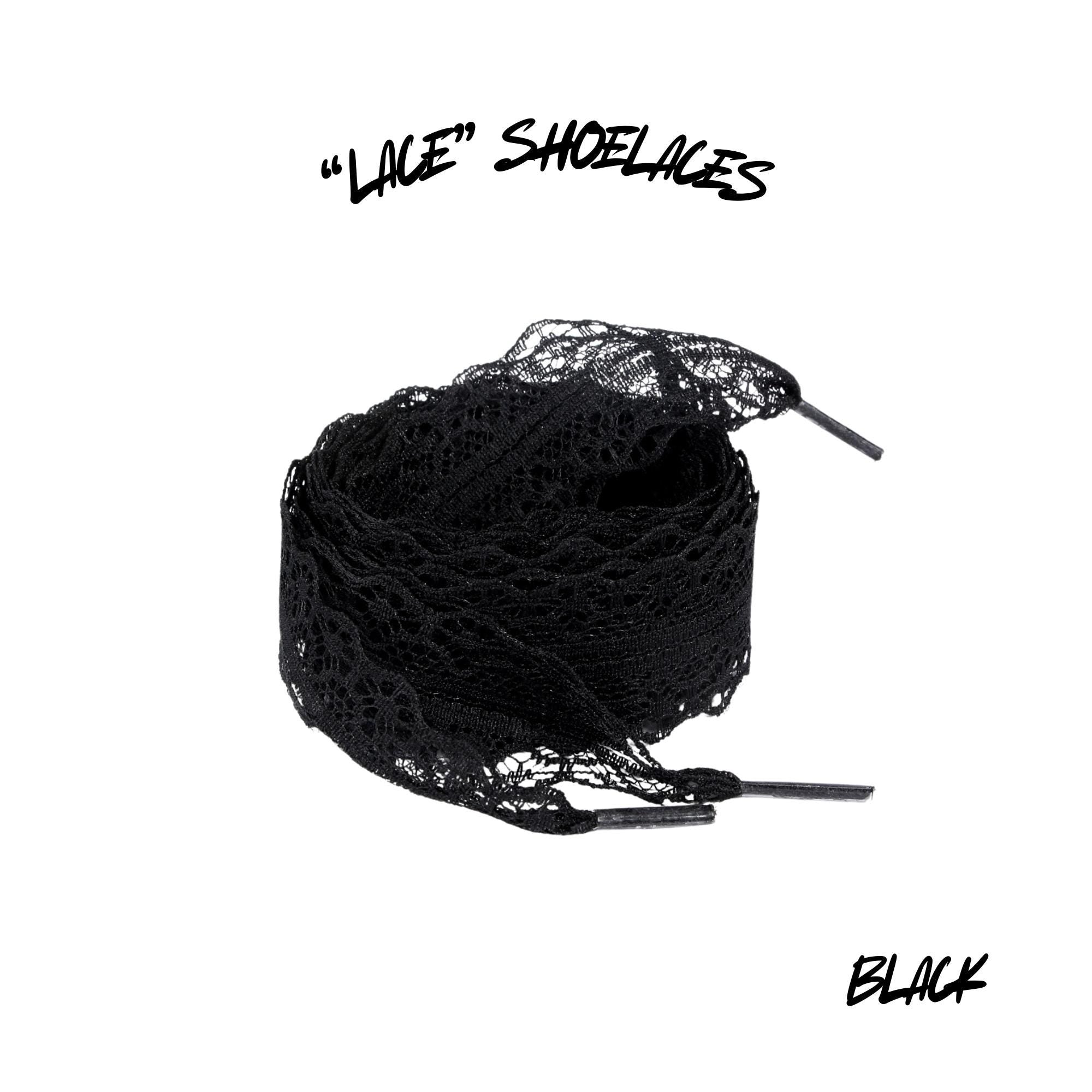 Lace Elegant Flat 25mm Shoelaces Now Available In Pink Blue Black White Cream Ships from USA