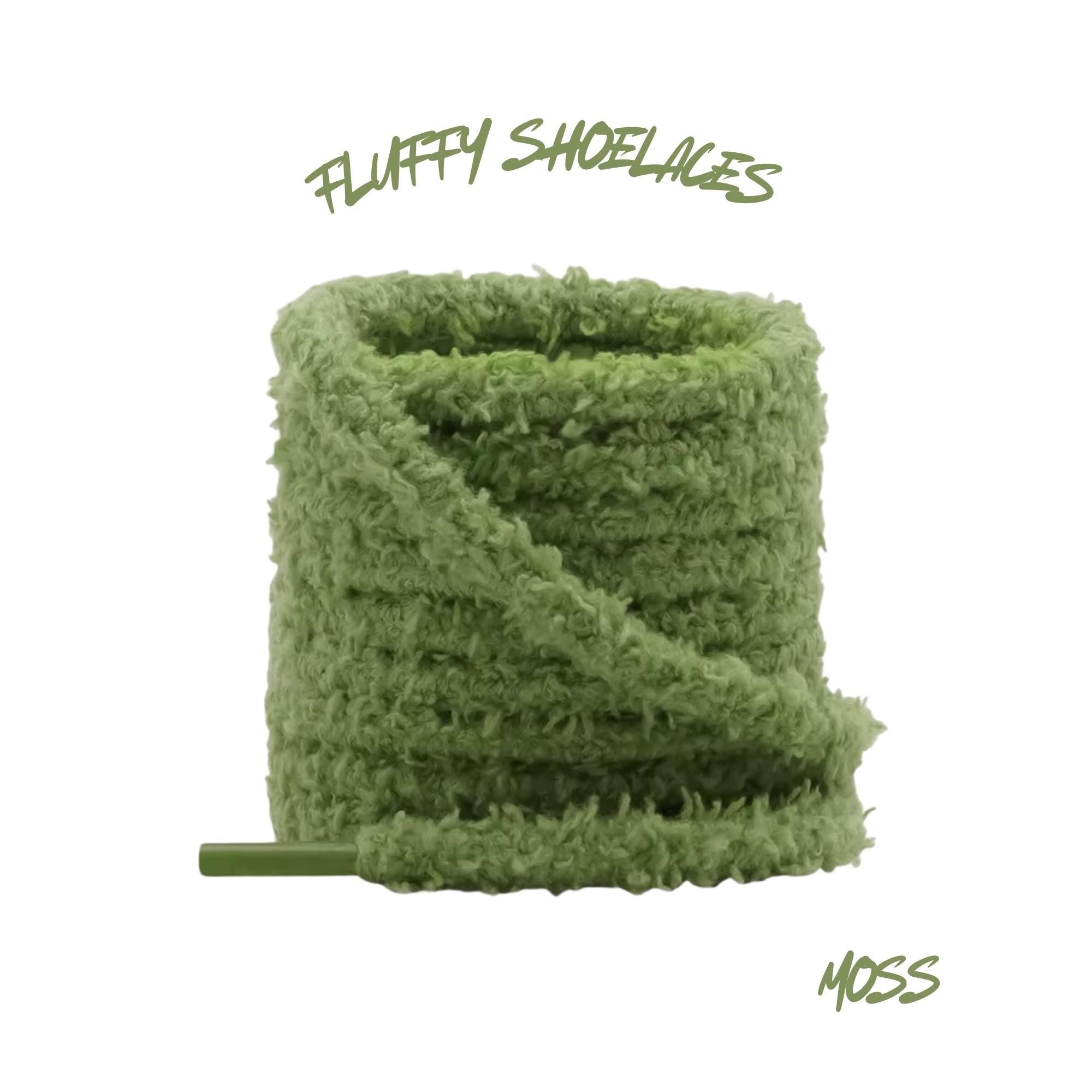 Moss Fluffy Flat 18mm Chunky Cute 55 Inch Shoelaces Ships from USA