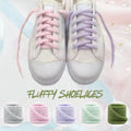Fluffy Flat 18mm Chunky Cute 55 Inch Shoelaces Baby Pink Grey Moss Lavender Mint Ships from USA
