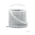 Grey Fluffy Flat 18mm Chunky Cute 55 Inch Shoelaces Ships from USA