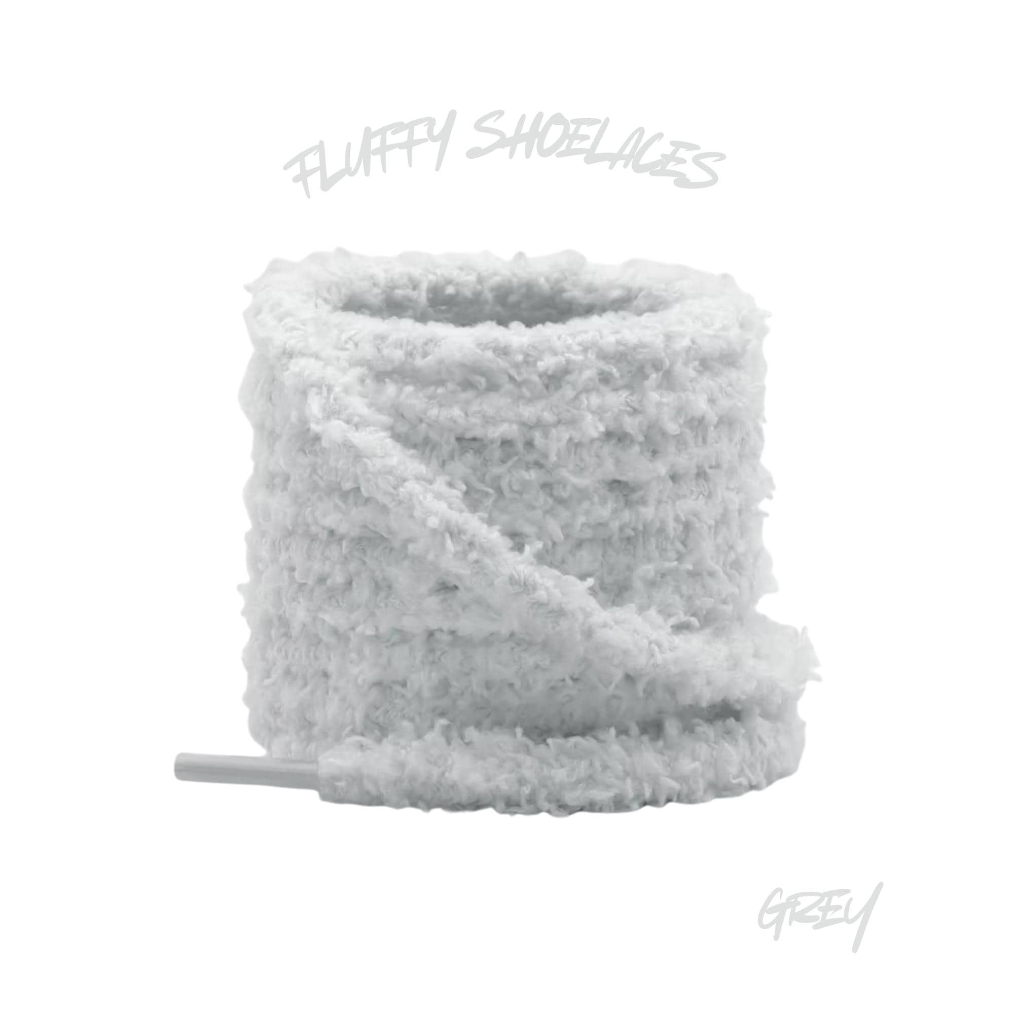 Grey Fluffy Flat 18mm Chunky Cute 55 Inch Shoelaces Ships from USA