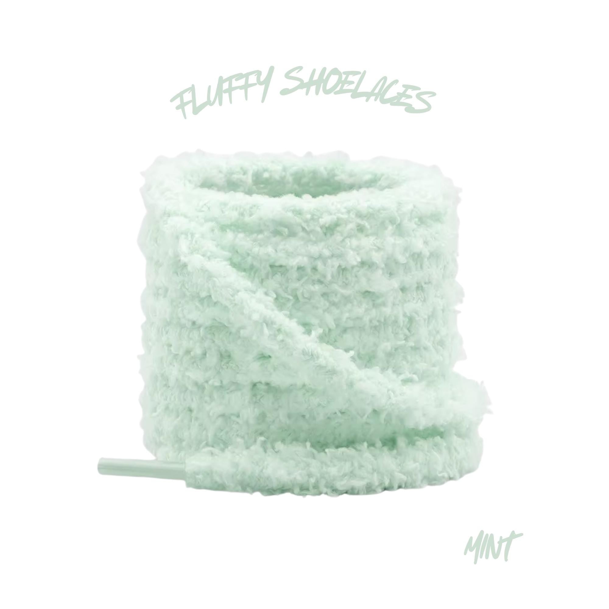 Fluffy Flat 18mm Chunky Cute 55 Inch Shoelaces Baby Pink Grey Moss Lavender Mint Ships from USA