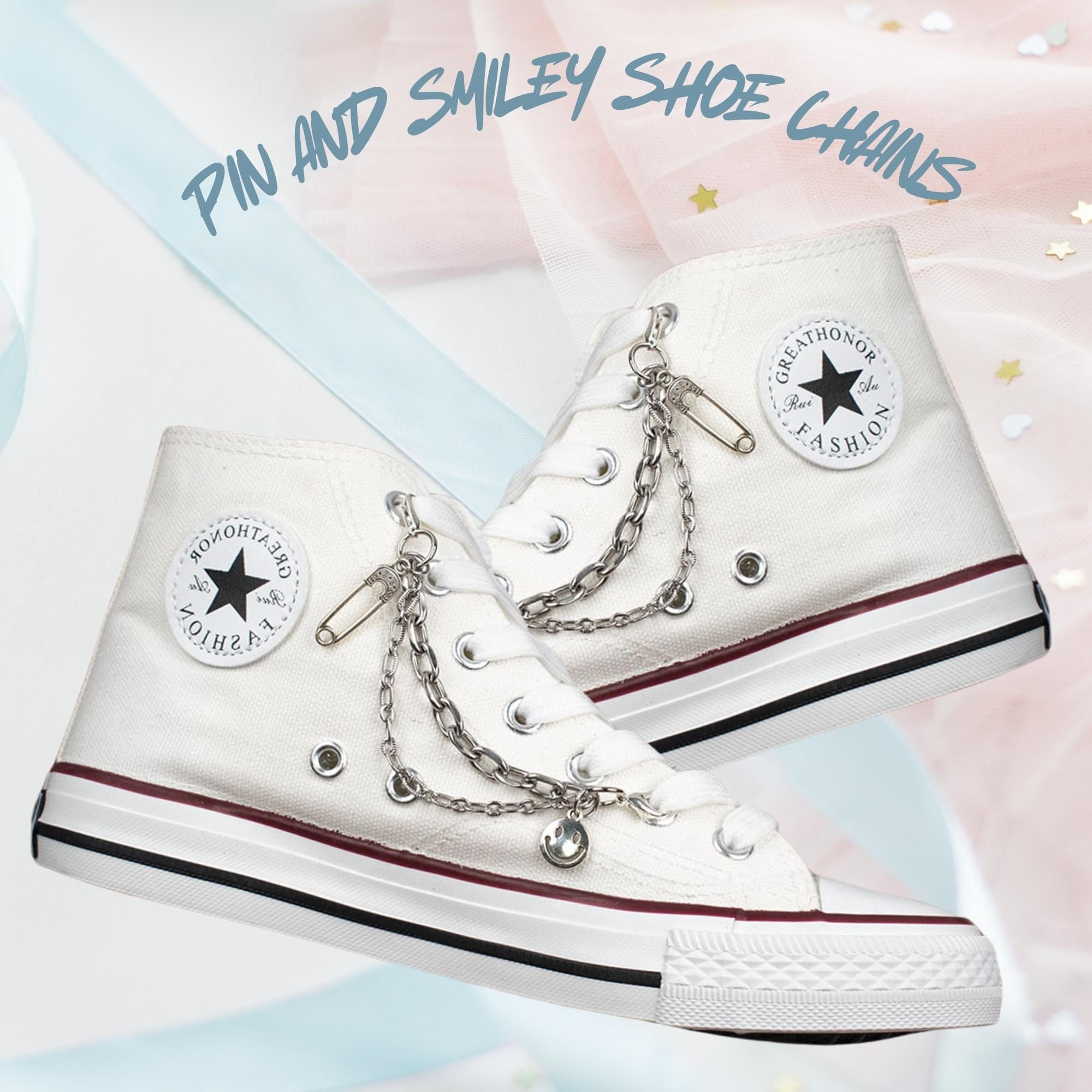 Pin And Smiley Face Shoe Chains 2025 Charms For Shoes Ships from USA