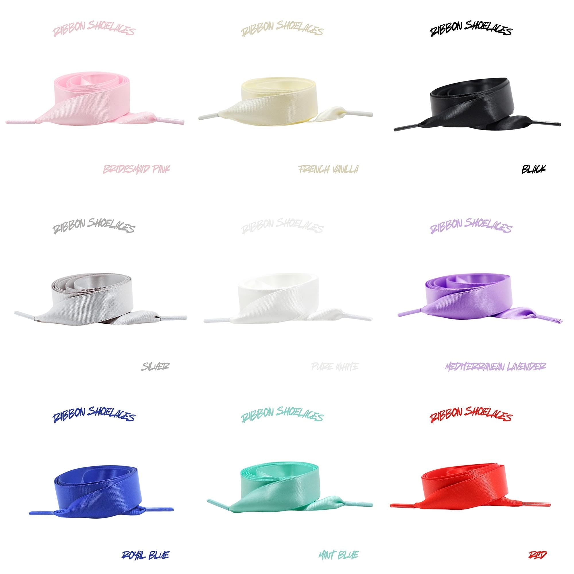 Flat Ribbon 20mm Wide Satin Shoelaces New 2025 Vibrant Gorgeous Laces Ships from USA