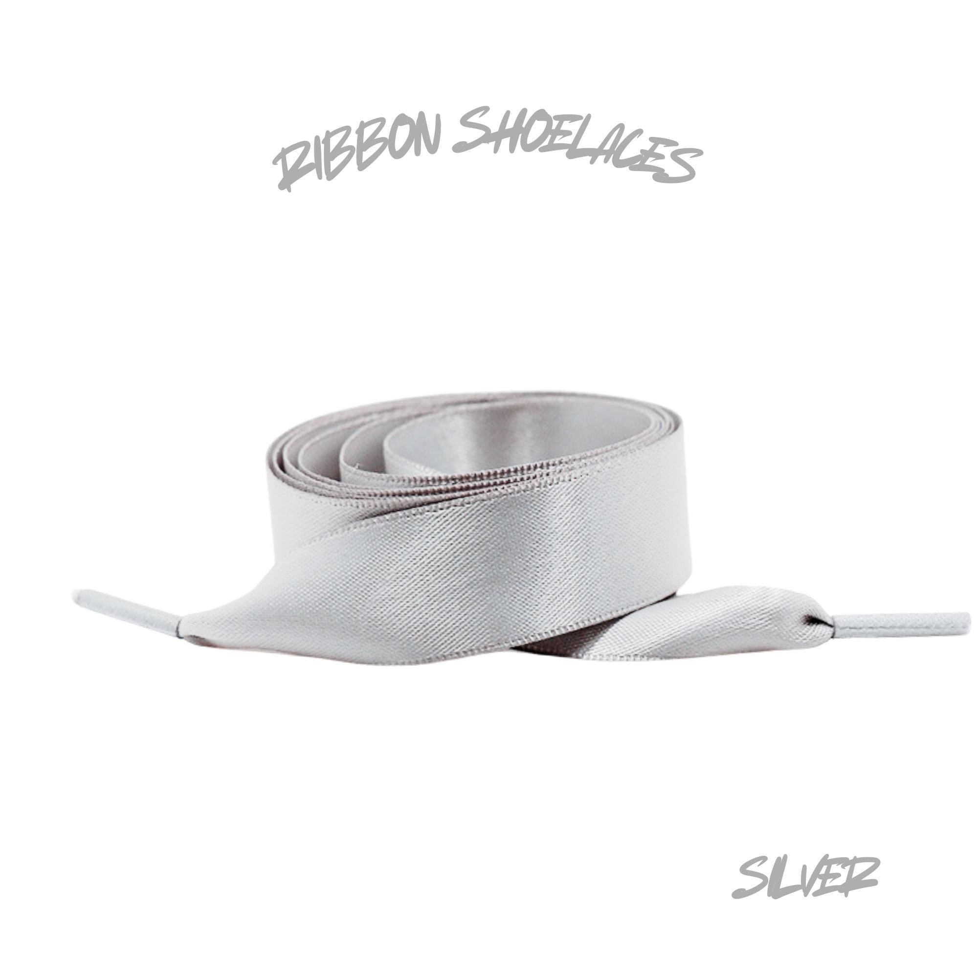 Silver Flat Ribbon 20mm Wide Satin Shoelaces New 2025 Vibrant Gorgeous Laces Ships from USA