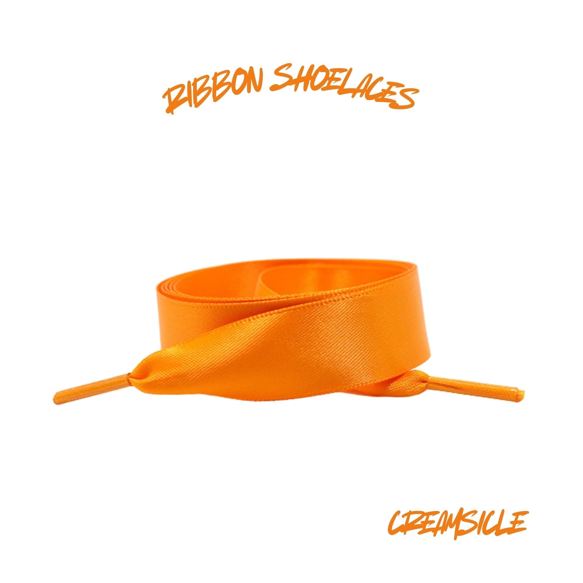 Creamsicle Flat Ribbon 20mm Wide Satin Shoelaces New 2025 Vibrant Gorgeous Laces Ships from USA