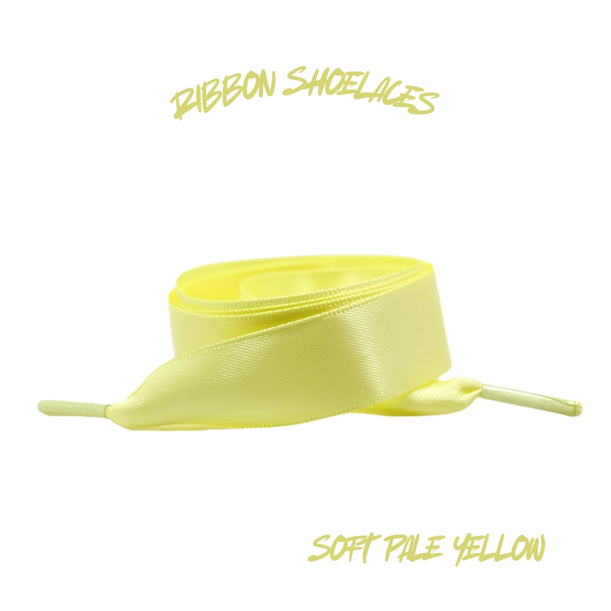 Soft Pale Yellow Flat Ribbon 20mm Wide Satin Shoelaces New 2025 Vibrant Gorgeous Laces Ships from USA
