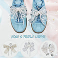 Bow And Pearls Shoe Chains 2025 Pearls Hears Butterflies Jewelry Charms For Shoes Ships from USA