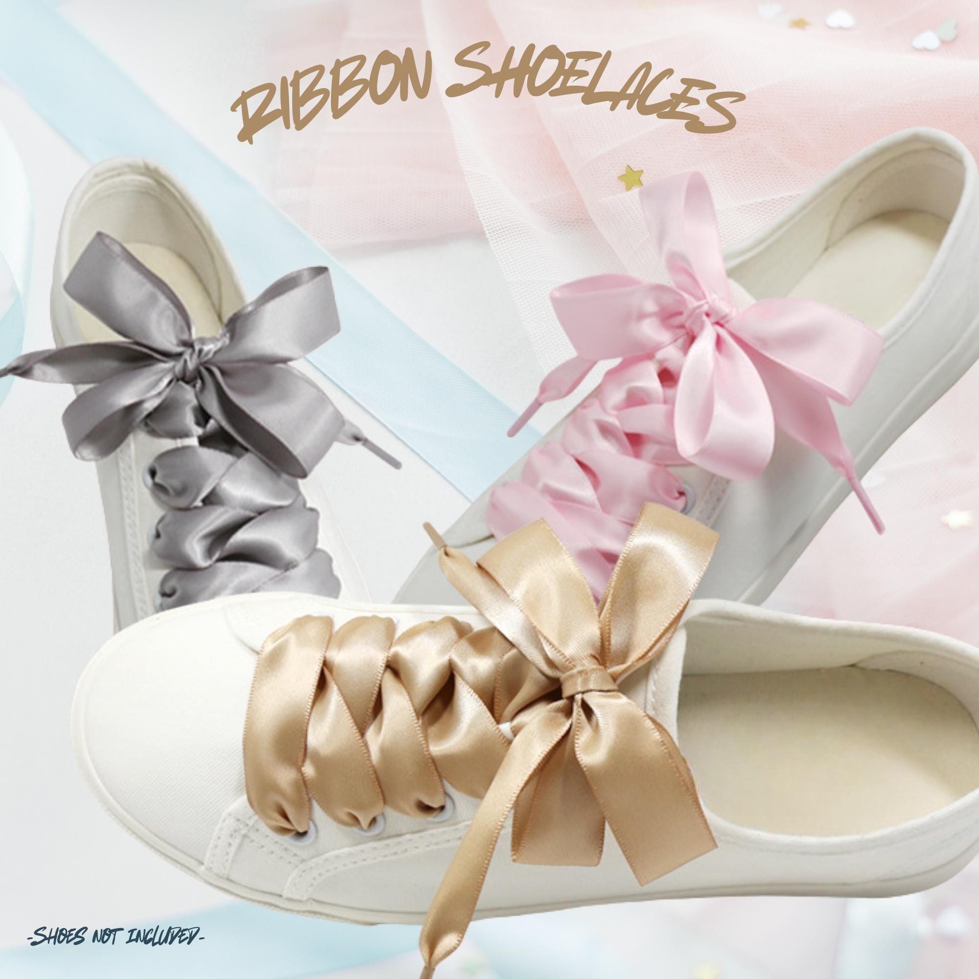 French Vanilla Flat Ribbon 20mm Wide Satin Shoelaces New 2025 Vibrant Gorgeous Laces Ships from USA