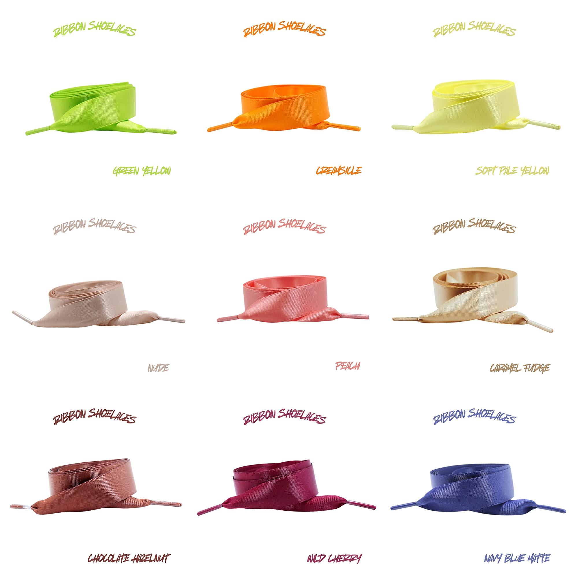 Flat Ribbon 20mm Wide Satin Shoelaces New 2025 Vibrant Gorgeous Laces Ships from USA