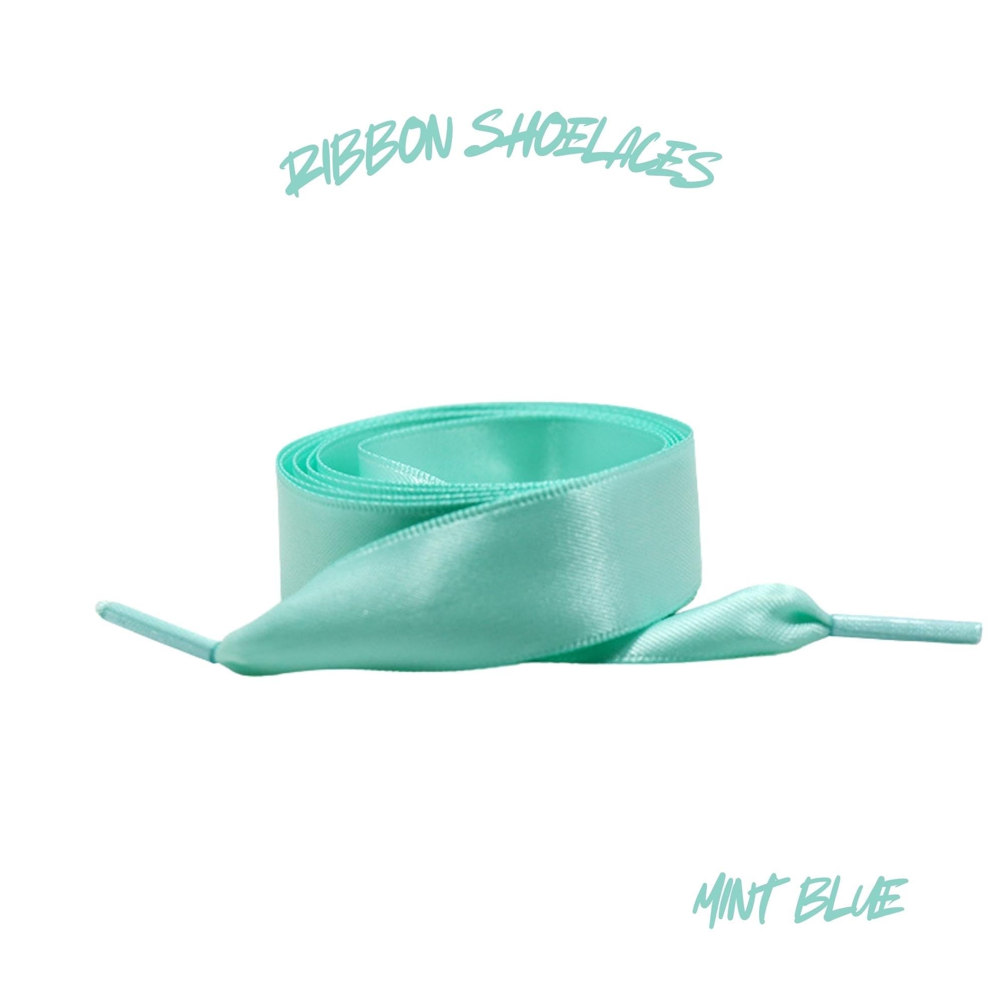 Mint Blue Flat Ribbon 20mm Wide Satin Shoelaces New 2025 Vibrant Gorgeous Laces Ships from USA