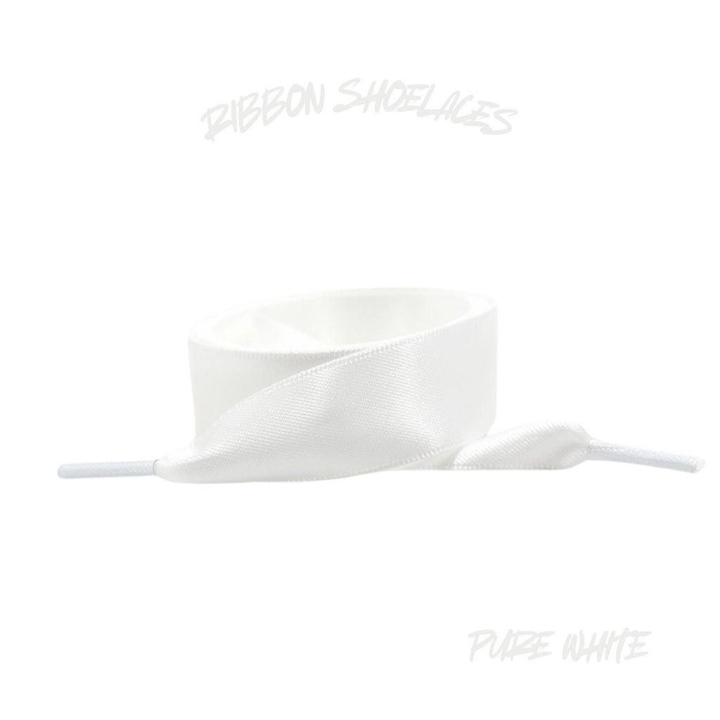 White Flat Ribbon 20mm Wide Satin Shoelaces New 2025 Vibrant Gorgeous Laces Ships from USA