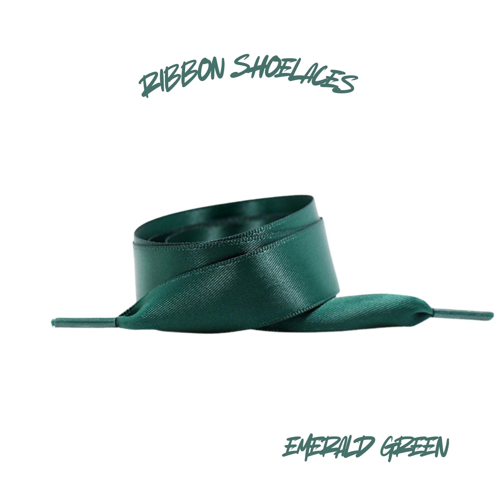 Emerald Green Flat Ribbon 20mm Wide Satin Shoelaces New 2025 Vibrant Gorgeous Laces Ships from USA