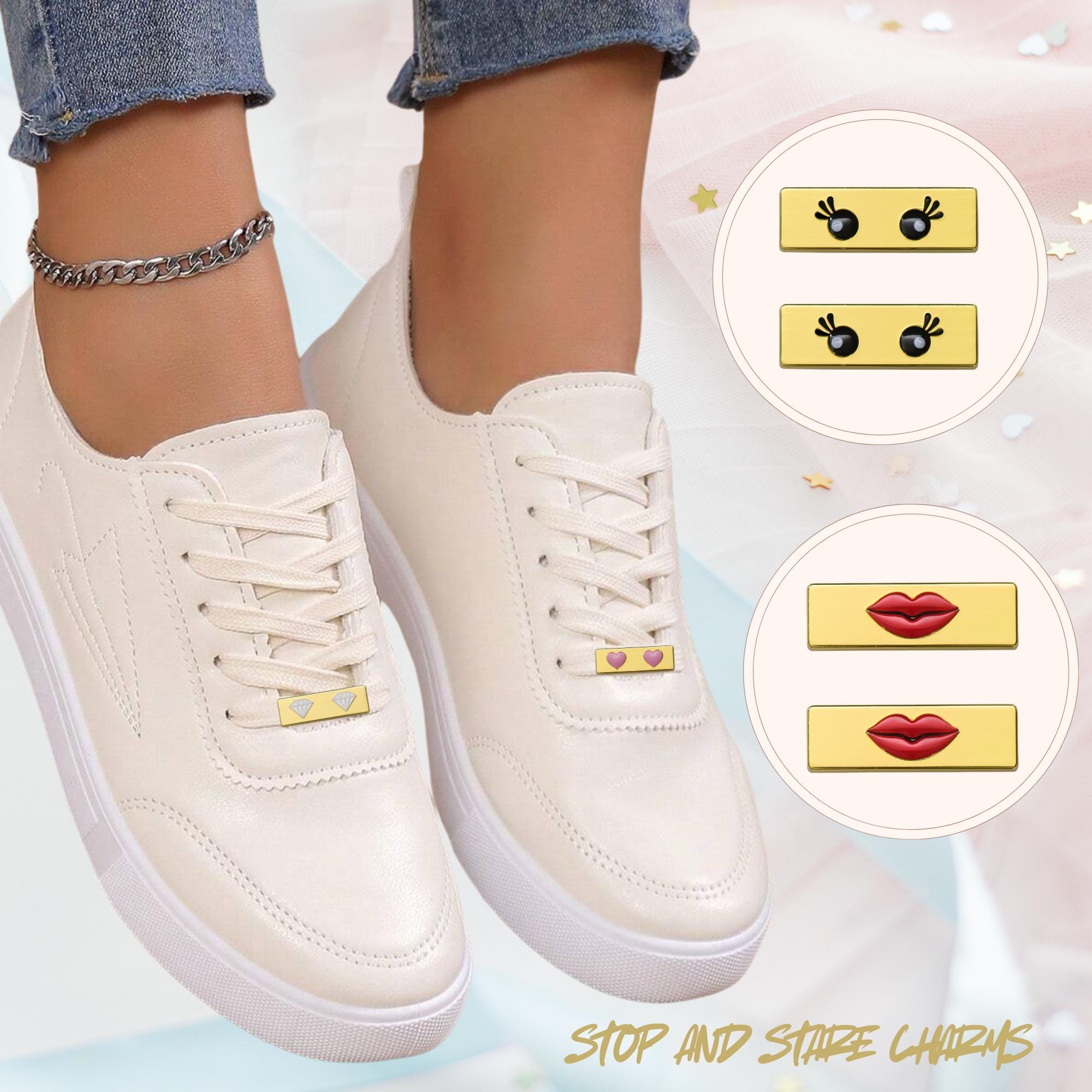 Stop & Stare Designer Metal Shoe Charm Lace Tag Brackets New 2025 Luxury Dubraes For Shoes Ships from USA